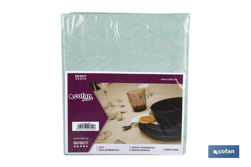 MANTEL ANTIMANCHAS RESINADO TURQUESA 1,40 X2,00M (PACK: 1 UDS)